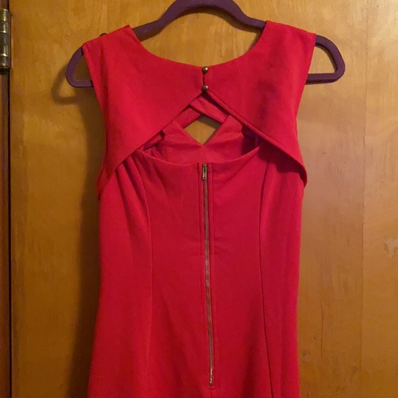 Modcloth True Red Cocktail Dress Ya Los Angeles - Picture 2 of 2